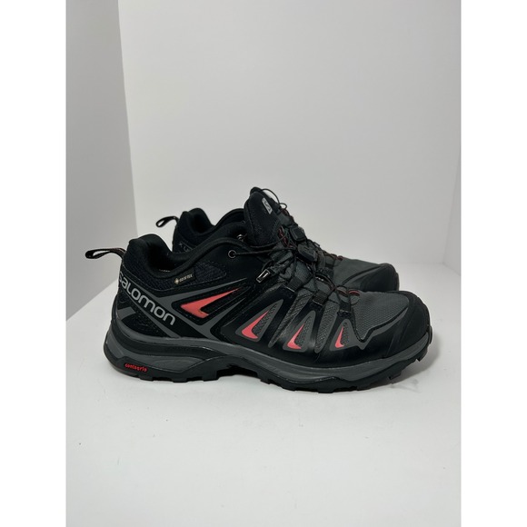 Salomon X Ultra Gore-Tex Hiking Shoes Black Grey Coral Womens 8 398685 - Picture 3 of 13